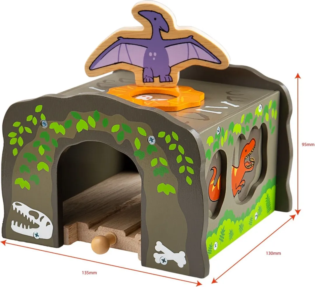 BIGJIGS Houten T-Rex Tunnel - 1 Stuk - Multi