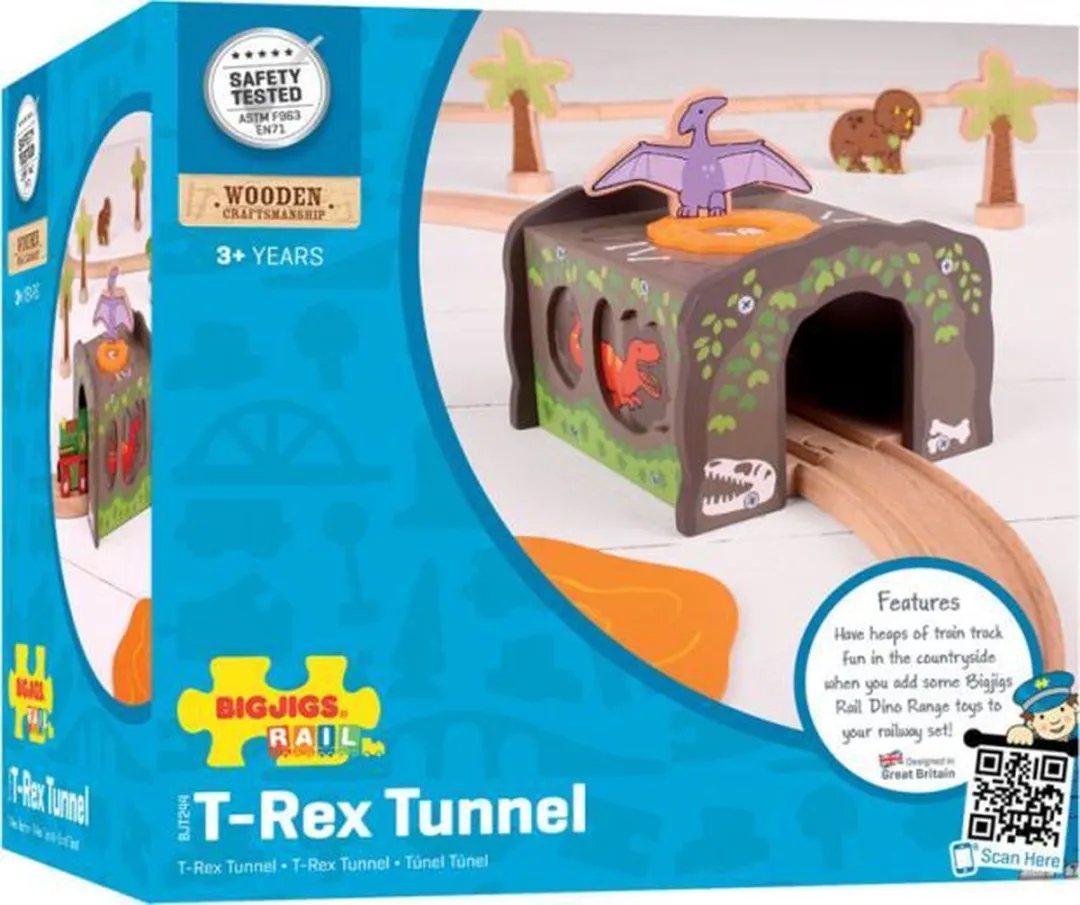 BIGJIGS Houten T-Rex Tunnel - 1 Stuk - Multi - afbeelding 6 van 6