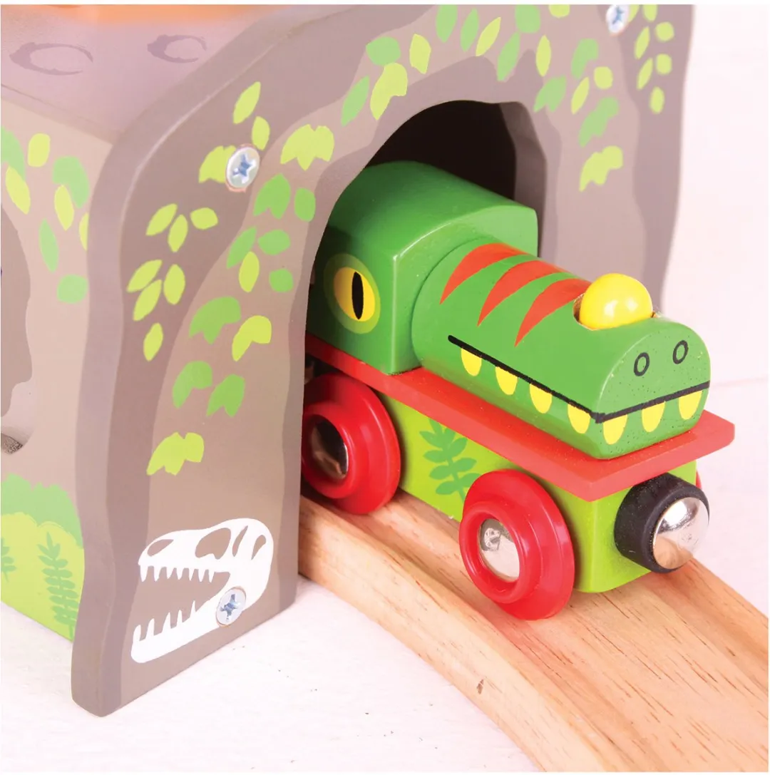 BIGJIGS Houten T-Rex Tunnel - 1 Stuk - Multi