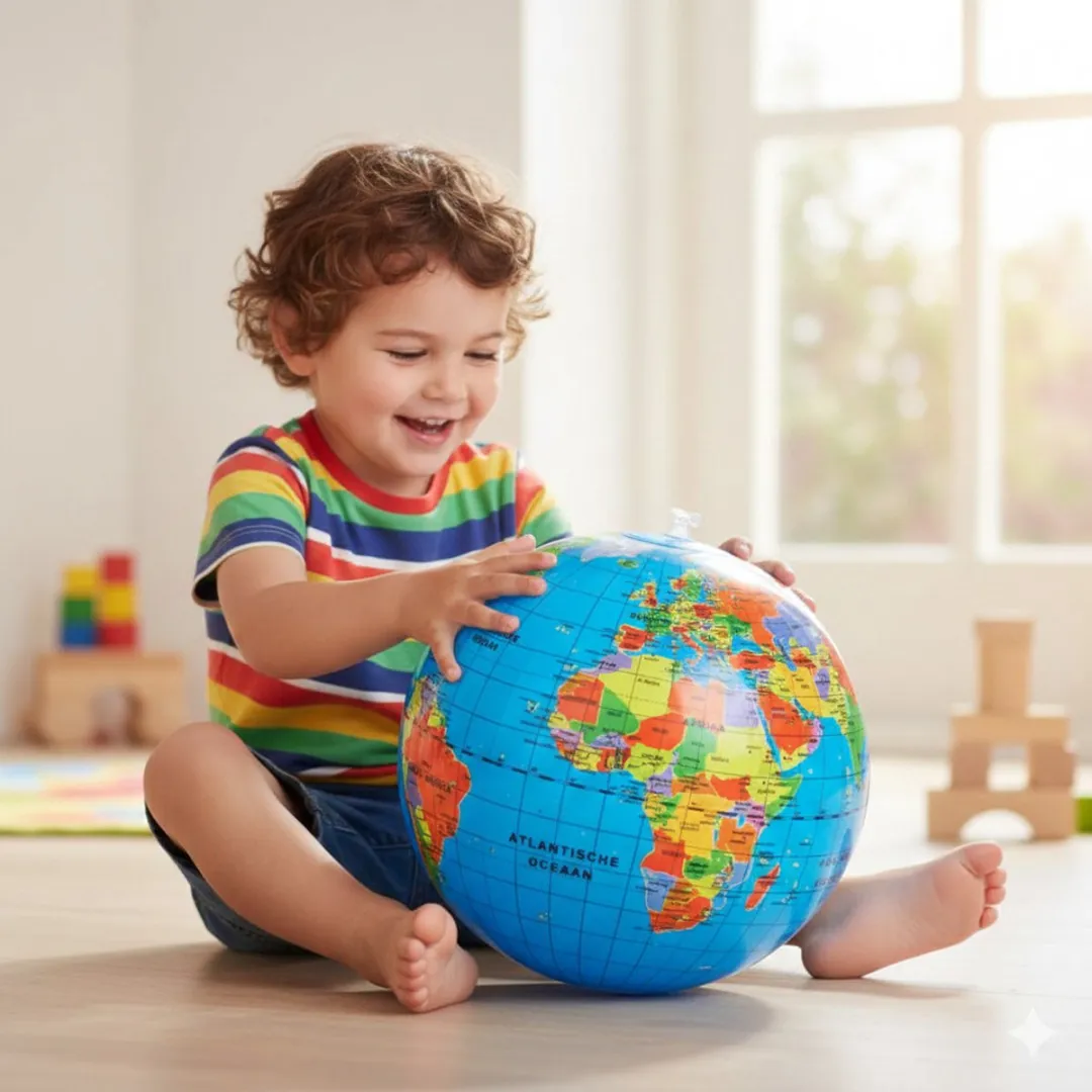 Caly Toys Globe - Opblaasbare Wereldbol - 30 cm - Nederlands