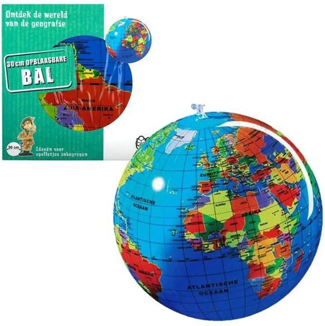 Caly Toys Globe - Opblaasbare Wereldbol - 30 cm - Nederlands