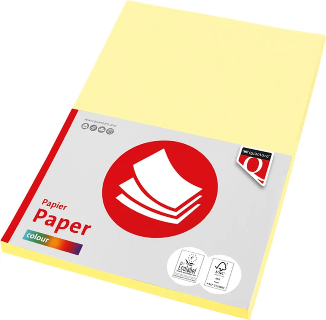 Quantore Kopieerpapier A4 120gr Kanariegeel 100 Vel