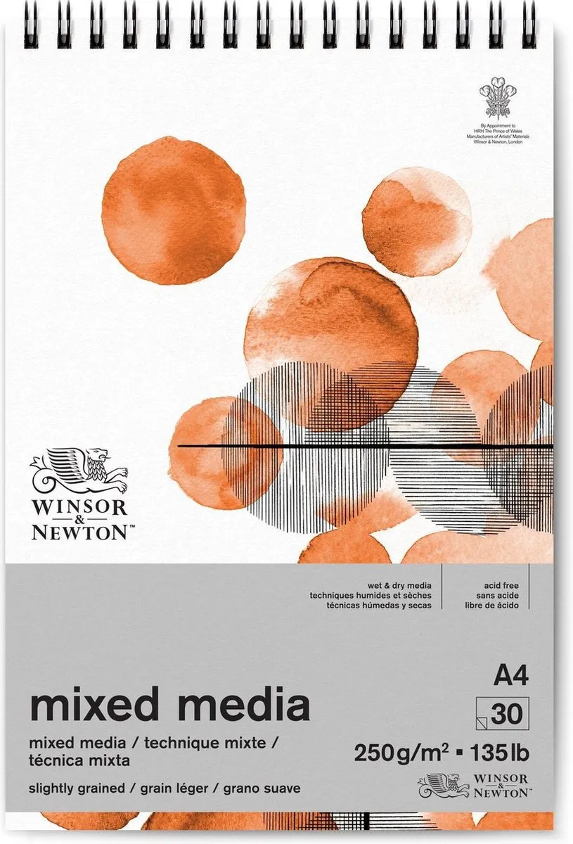 Winsor & Newton Mixed Media Blok 30 Vel A4 250g/m²
