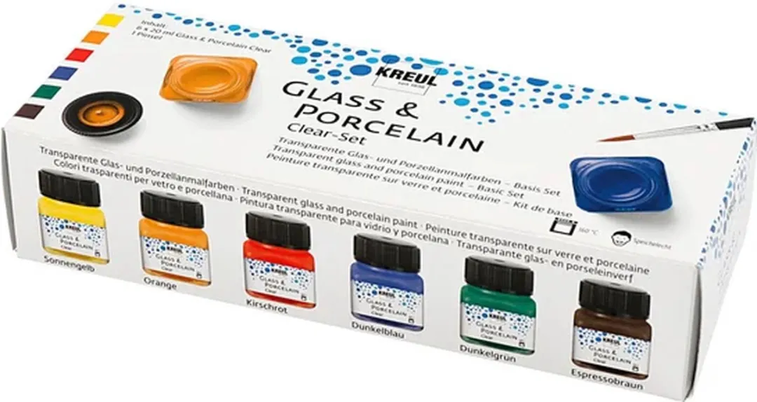 Kreul Porseleinverf Clear Set - 6x20ml Multikleurig - afbeelding 6 van 6