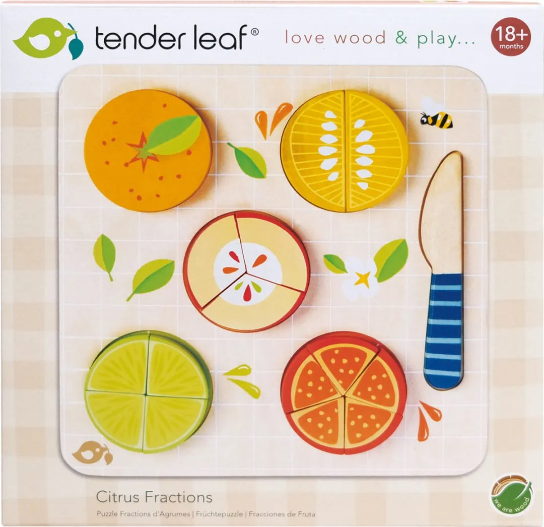 Tender Toys Vormenpuzzel Citrus Junior Hout - 16 Stukjes
