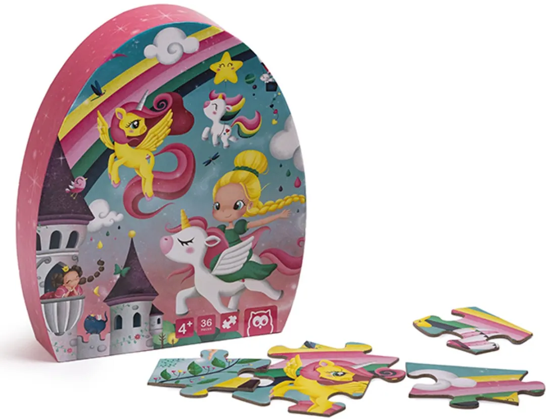 Eurekakids Unicorn Puzzel 36 Stukjes - 50x40cm Roze