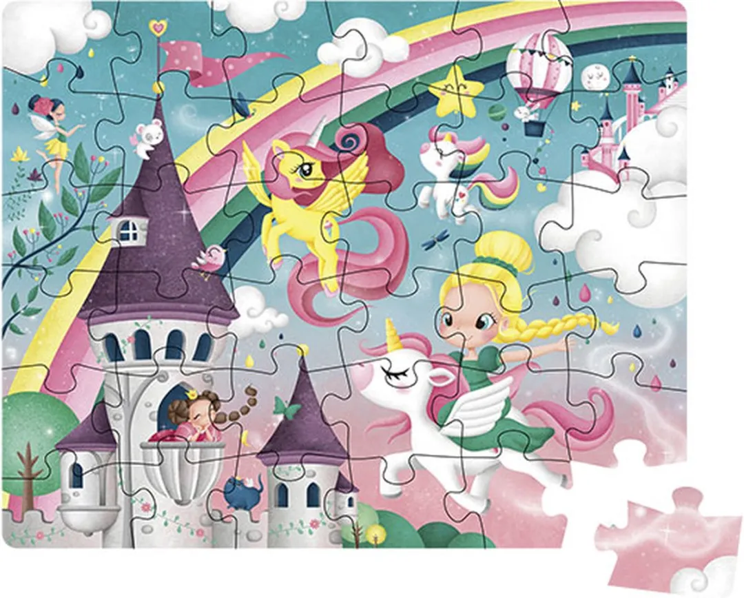 Eurekakids Unicorn Puzzel 36 Stukjes - 50x40cm Roze