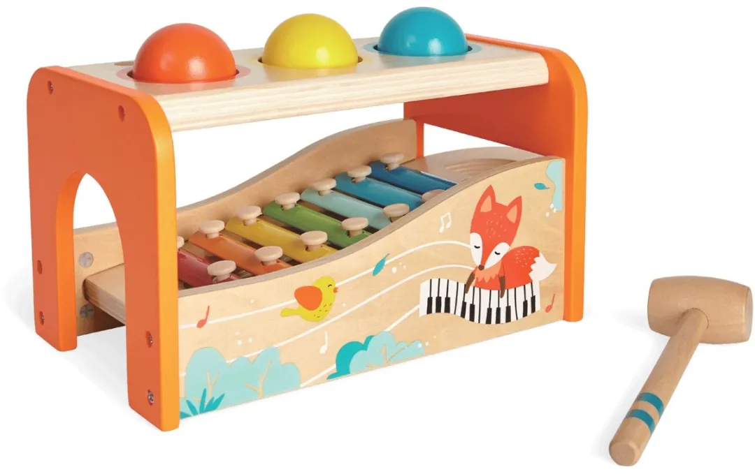 Houten xylofoon- en balspel