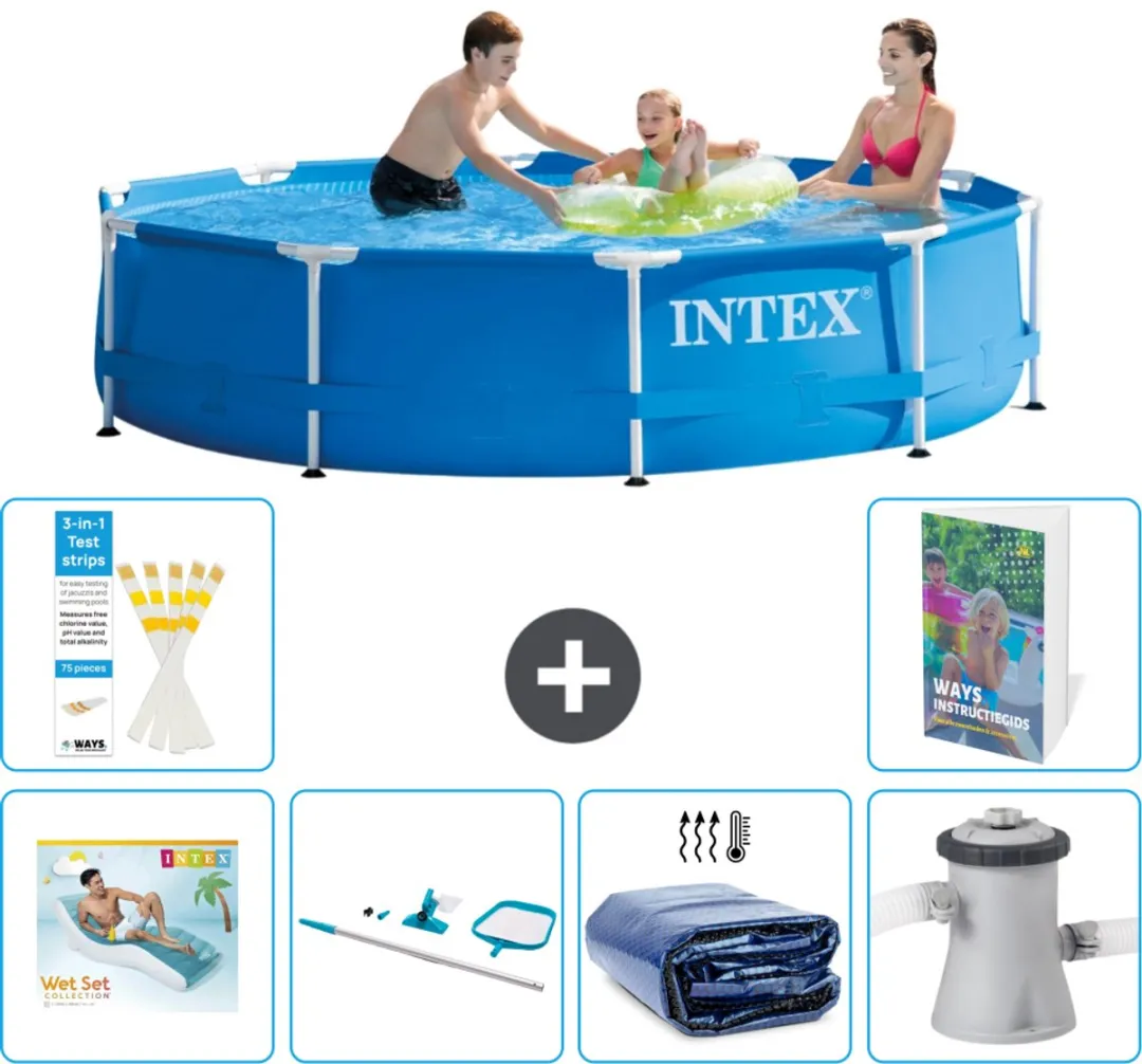 Intex 28200NP-Blauw Rond Frame Zwembad 305x76cm