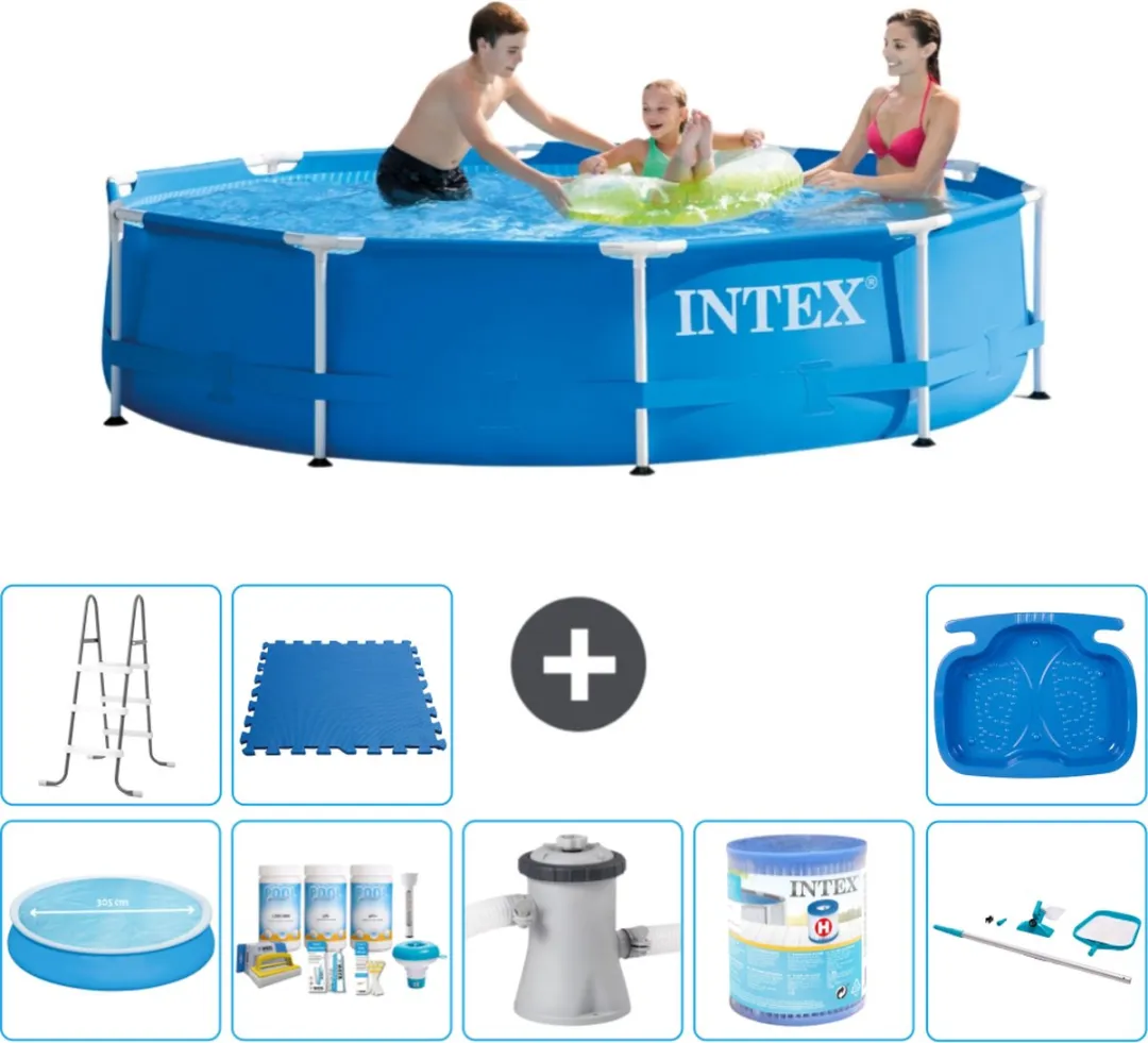 Intex 28200NP-Blauw Rond Frame Zwembad 305x76cm