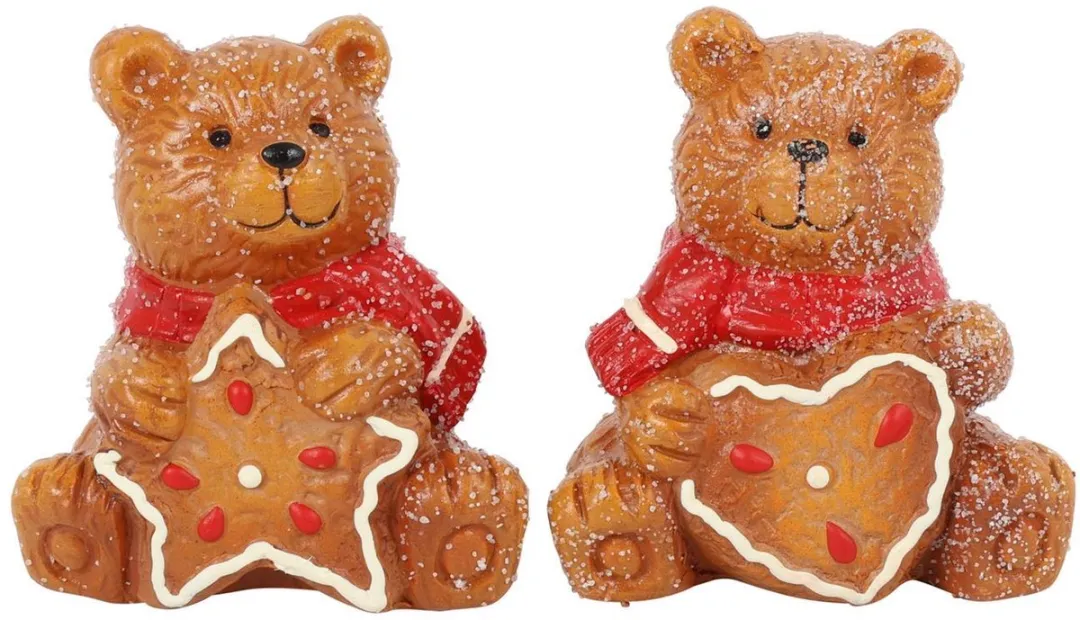 Beer kerst zittend bruin 7x6x7,5cm.