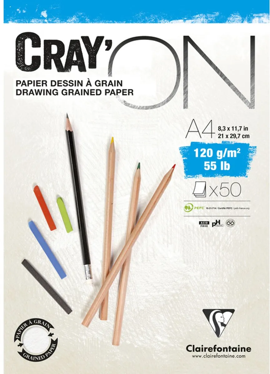 Clairefontaine Cray'On Tekenblok A4 Wit
