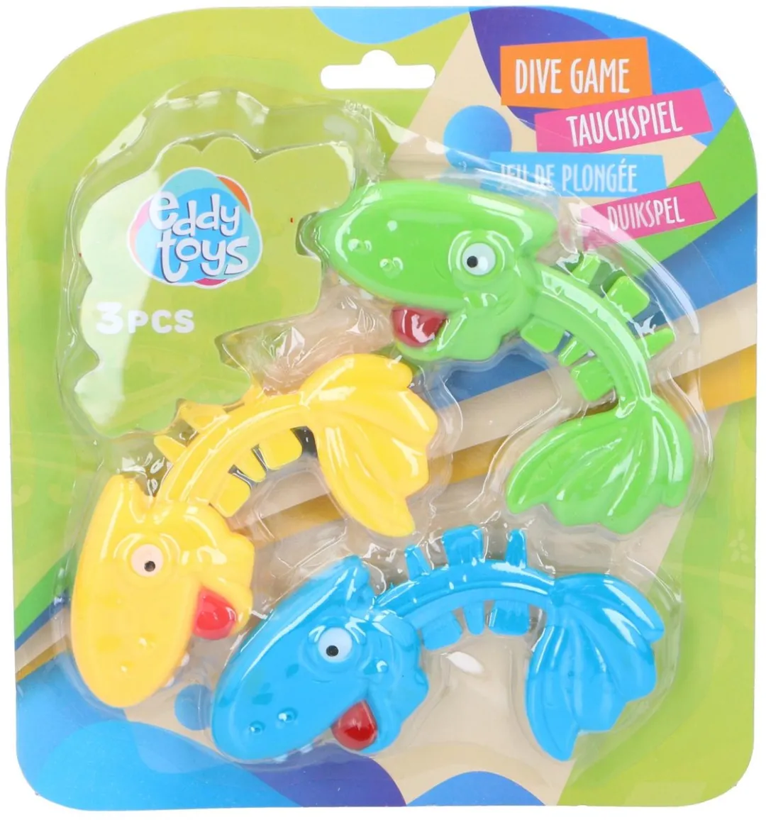 Eddy Toys Duikspel 3 Stuks - Groen/Geel/Blauw
