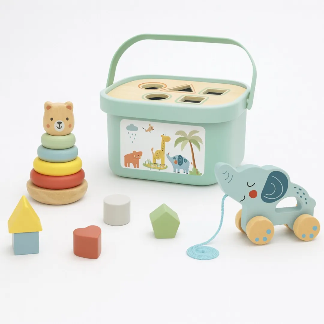 Tooky Toy Houten Speelgoedset 3-in-1 Jungle Thema