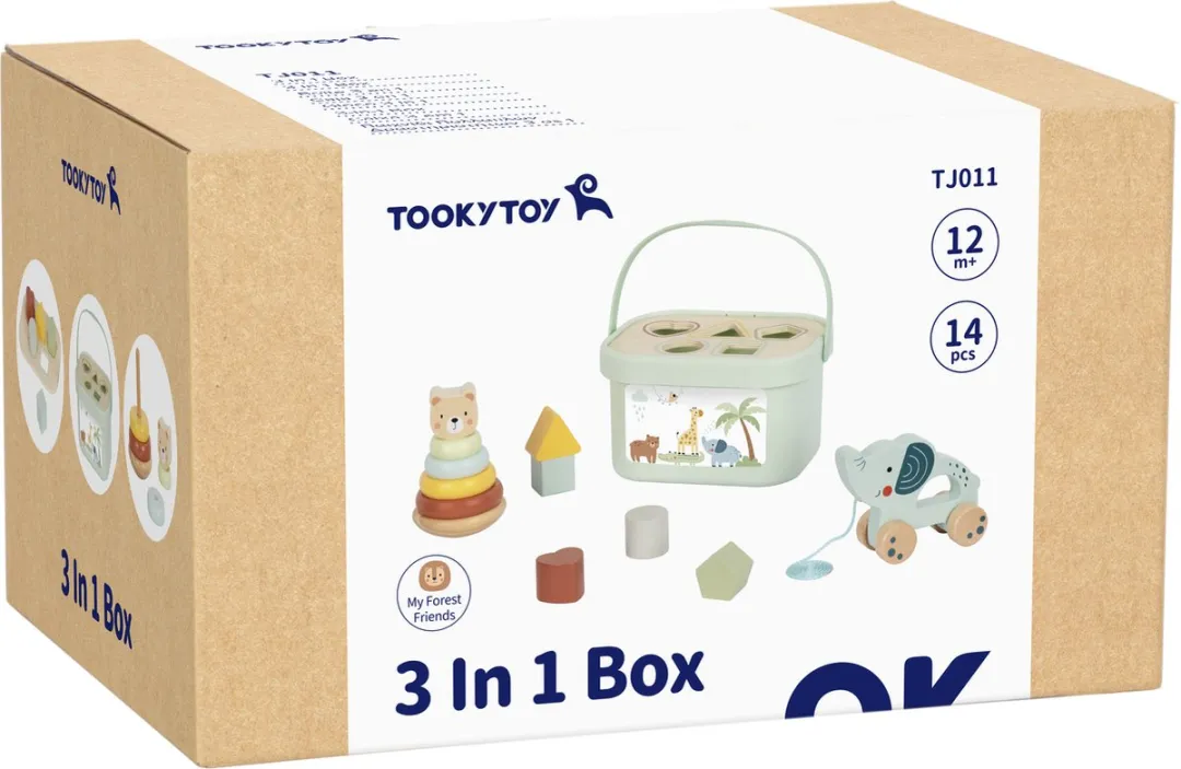 Tooky Toy Houten Speelgoedset 3-in-1 Jungle Thema - 14 Stuks