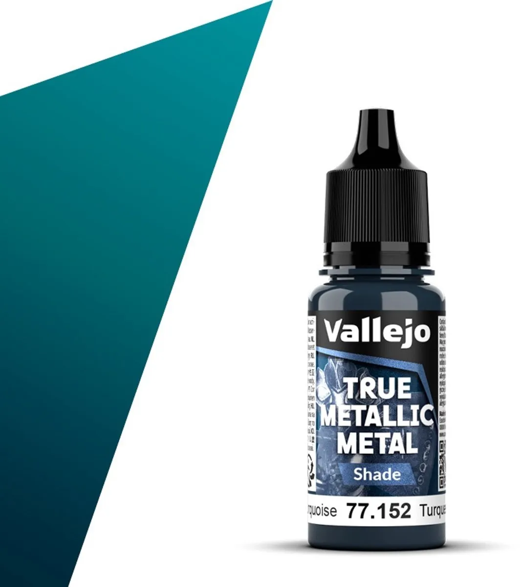 Vallejo Hobbyverf True Metallic Metal Shade Hydra Turkoois Acryl 18ml