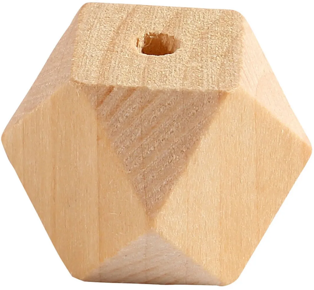 Creativ Company Houten Kraal Diamant 20mm - Naturel - 6 Stuks