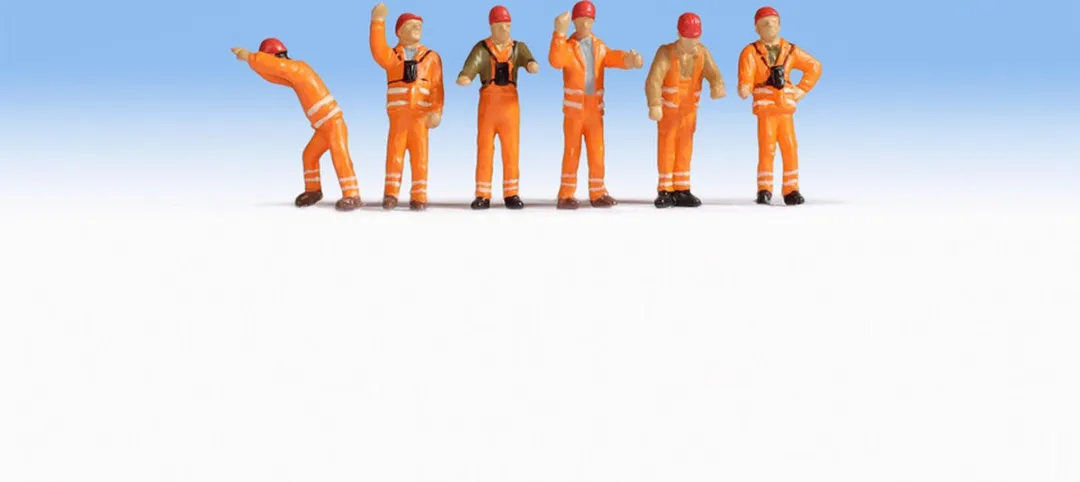 Noch Rangeerders Werklieden Schaal H0 - Oranje/Rood
