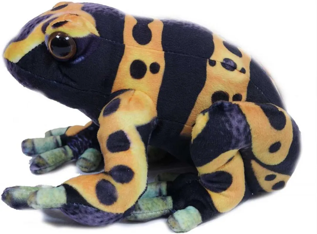 PIA Soft Toys Knuffel Kikker Dendrobates Leucomelas - Geel 24cm