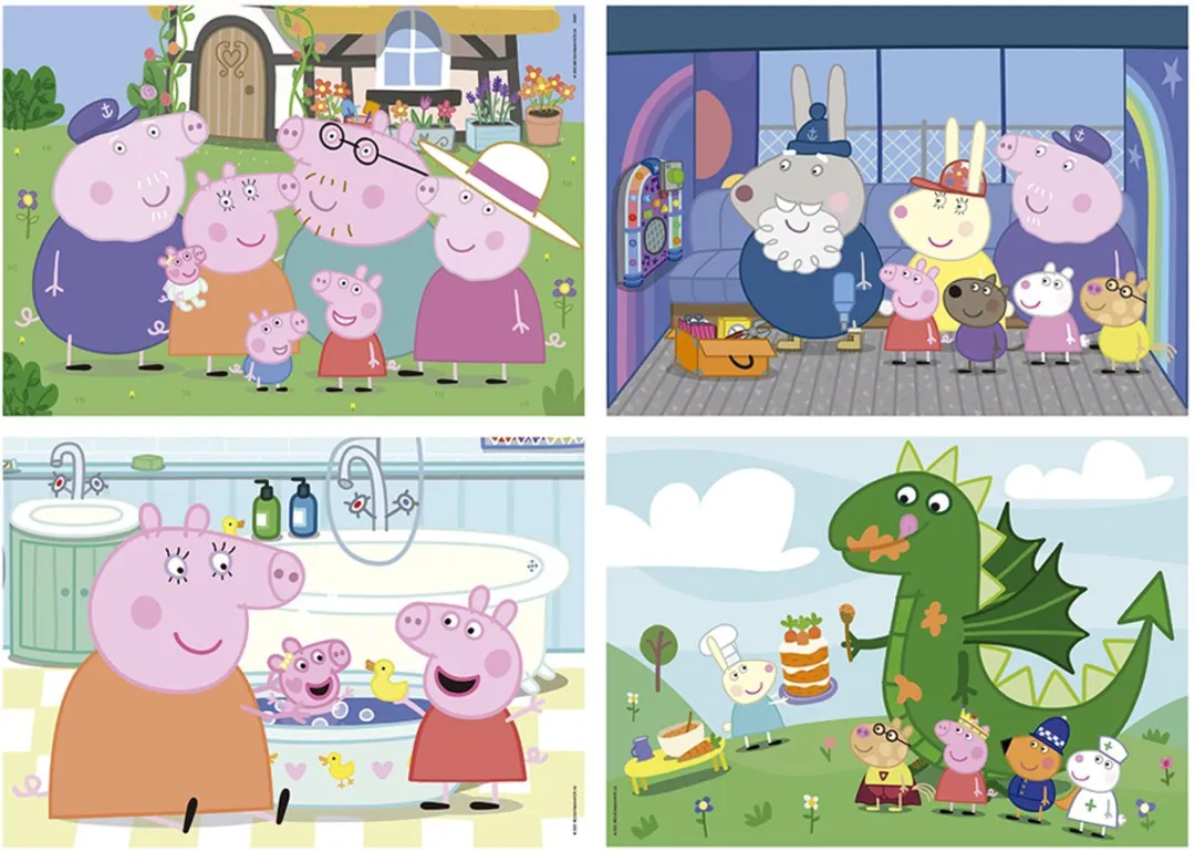 Educa Peppa Pig Multi 4 Junior Puzzels - 200 Stuks - Multicolor