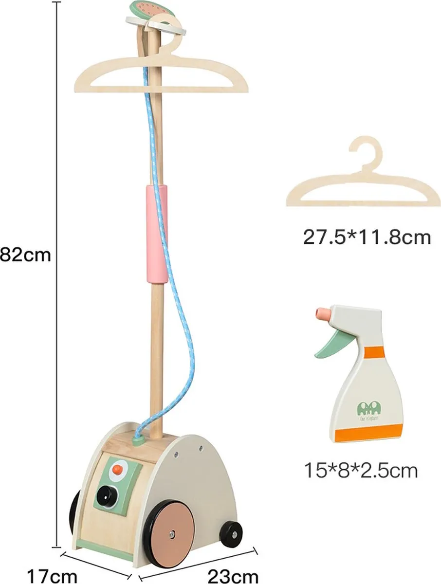 Eco Toys Houten Stoomapparaat Multicolor - Incl. Hanger & Spuitfles