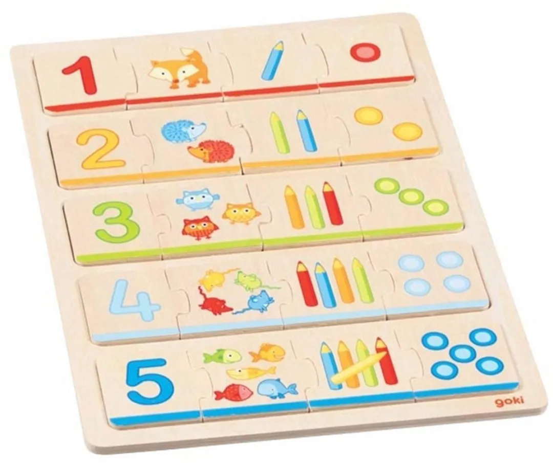 Goki Learn To Count Puzzle 20 Stuks - Multicolor