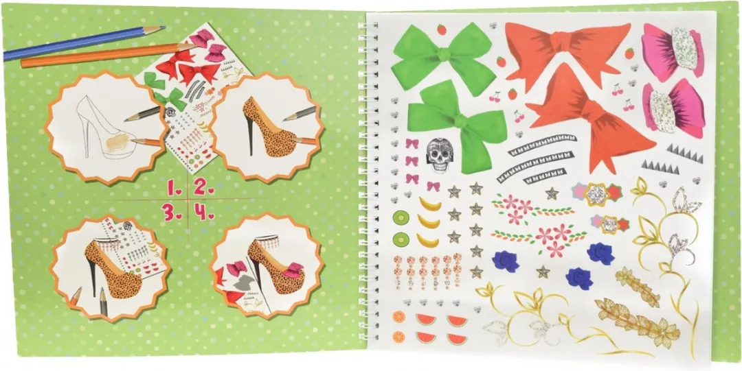 Toi-Toys Tekenboek Schoenen met Stickers - Multicolor