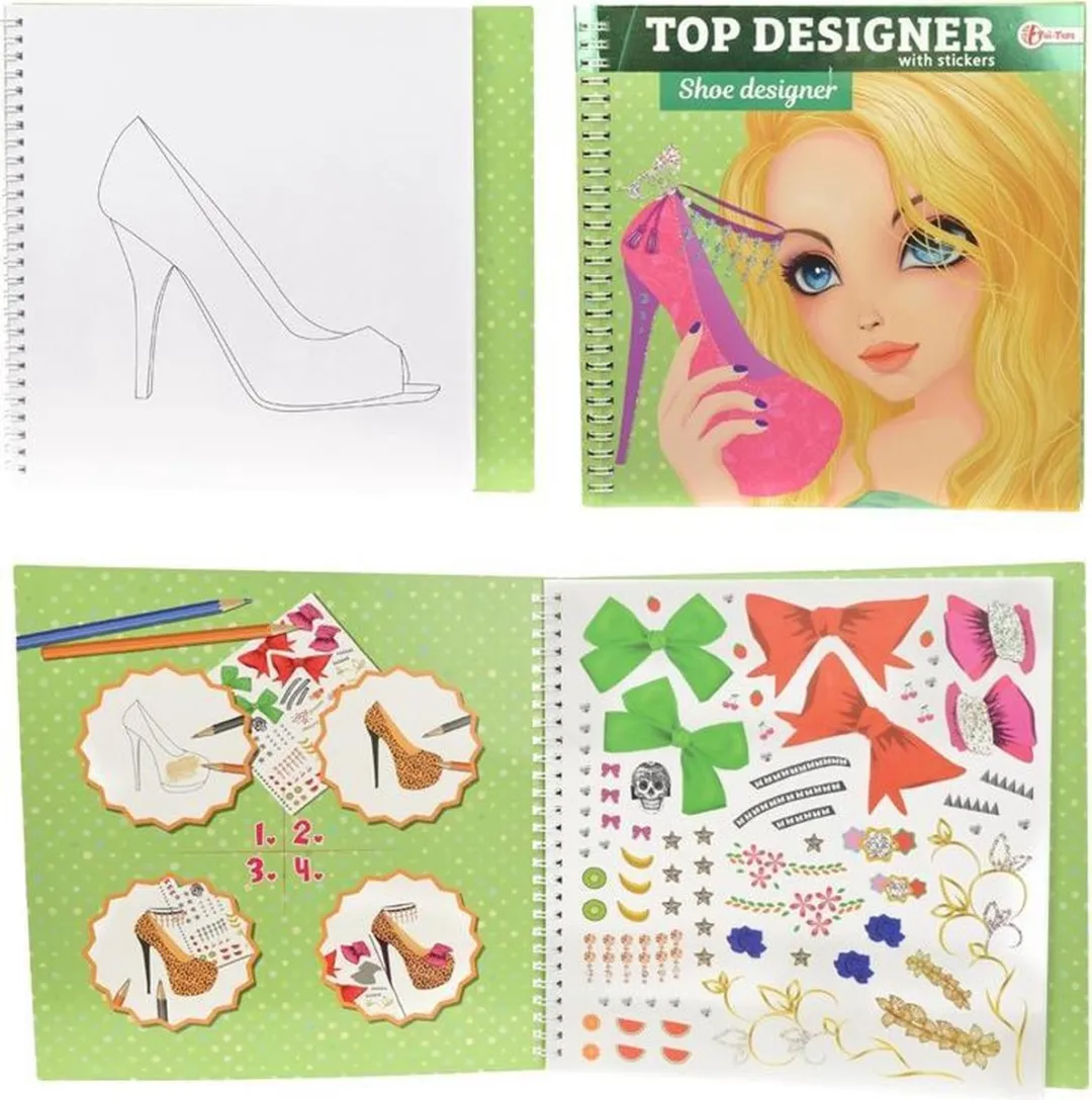 Toi-Toys Tekenboek Schoenen met Stickers - Multicolor