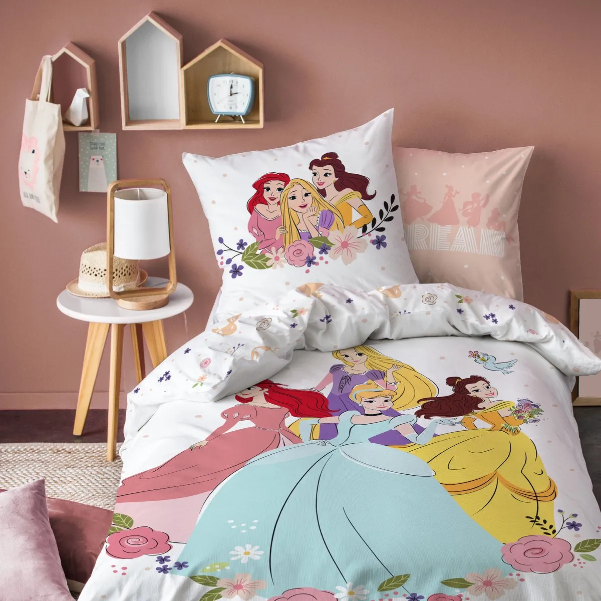 Disney Princess Ball Dekbedovertrek 140x200cm - Katoen - Wit