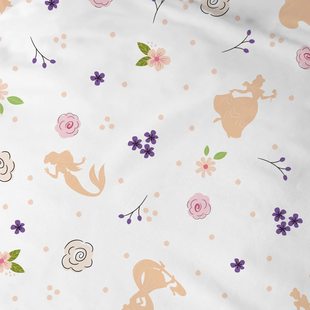 Disney Princess Ball Dekbedovertrek 140x200cm - Katoen - Wit