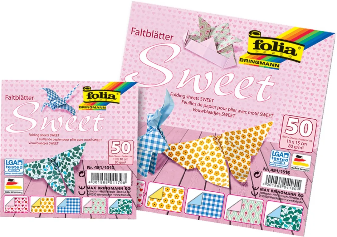 Folia Folding Sheets 15x15cm 50 Stuks - Multi