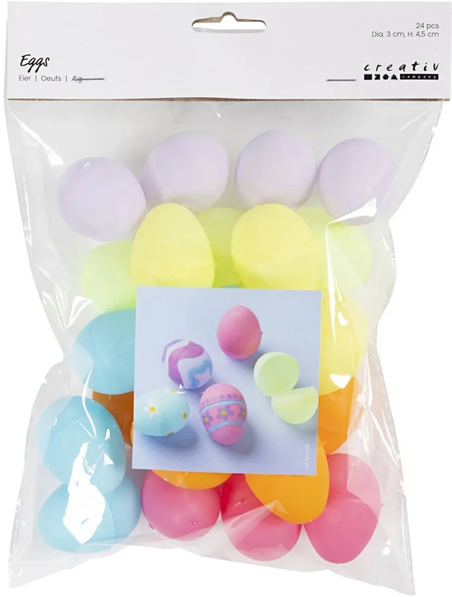 Creativ Company Plastic Eieren 24 Stuks - Pastel Multicolor