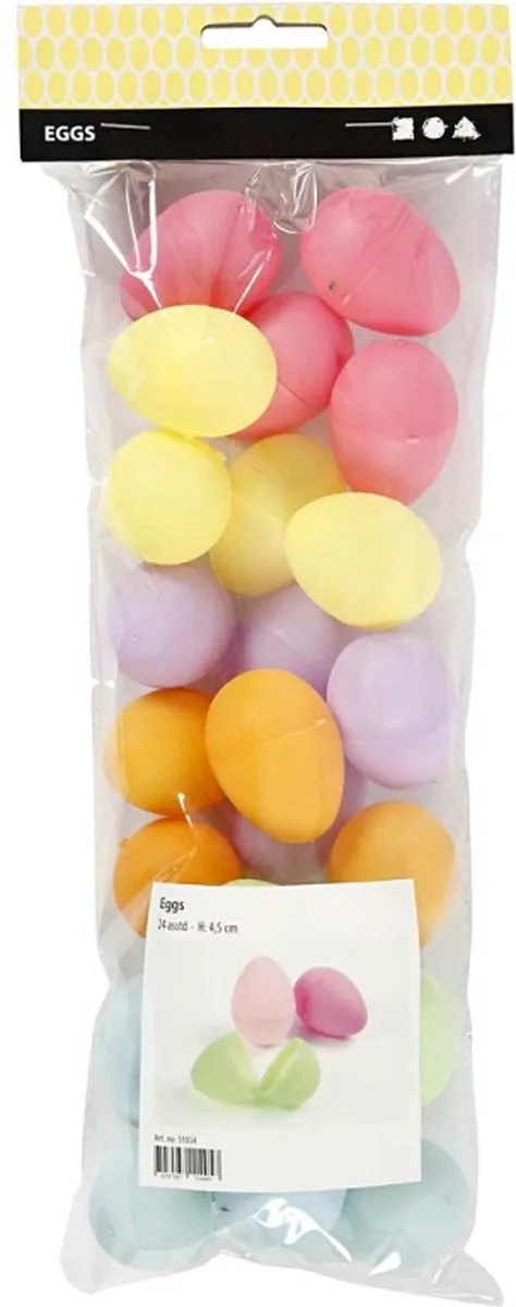 Creativ Company Plastic Eieren 24 Stuks - Pastel Multicolor