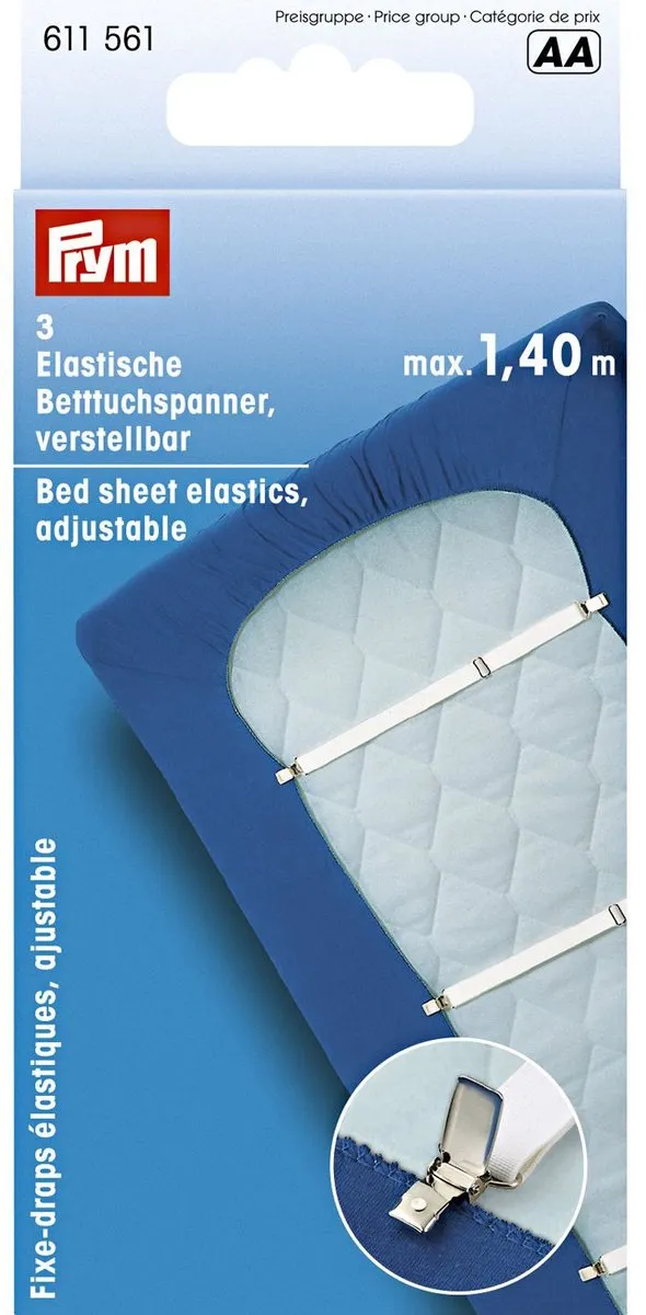 Prym 3 Lakenspanners Elastisch 18mm - Wit
