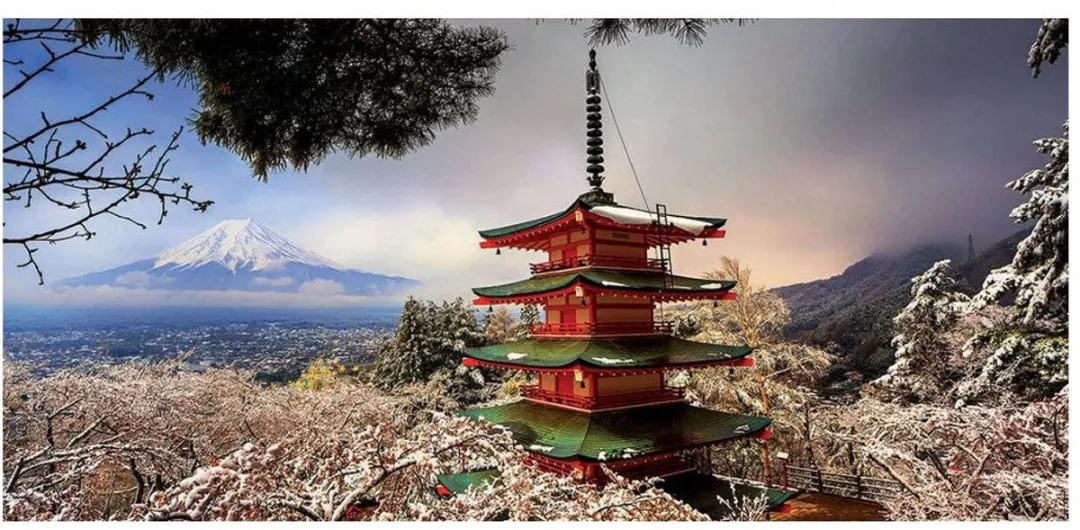 Educa Mount Fuji & Chureito Pagoda Puzzel 3000 Stuks - Multi