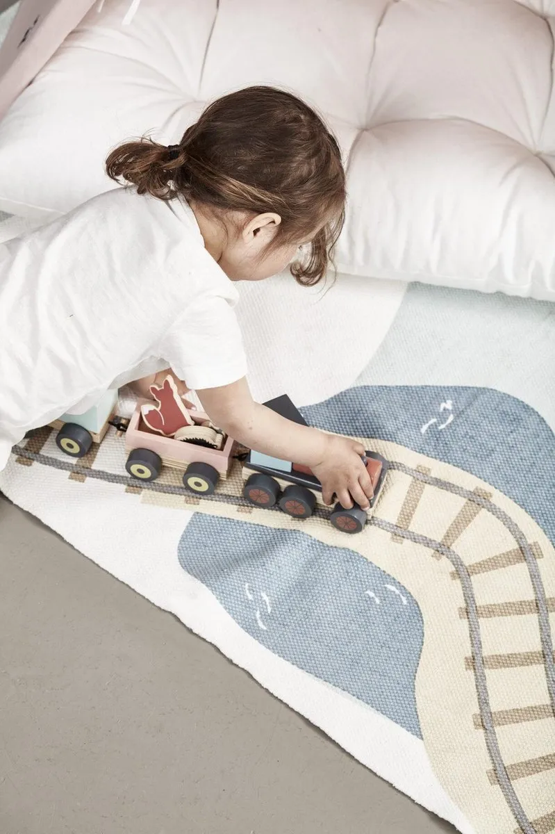 Kids Concept Speeltrein Edvin Diertjes - Houten Voertuigen