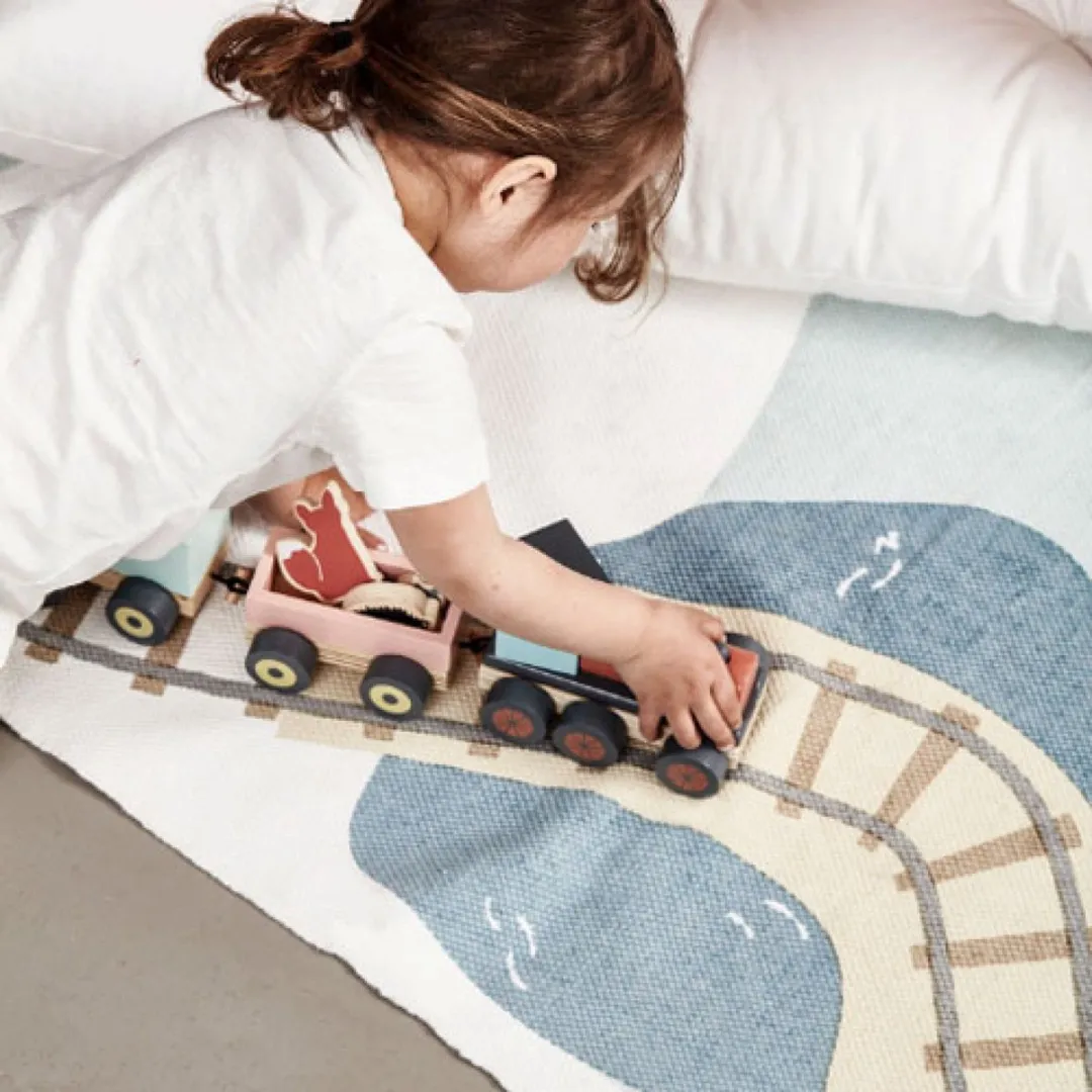 Kids Concept Speeltrein Edvin Diertjes - Houten Voertuigen