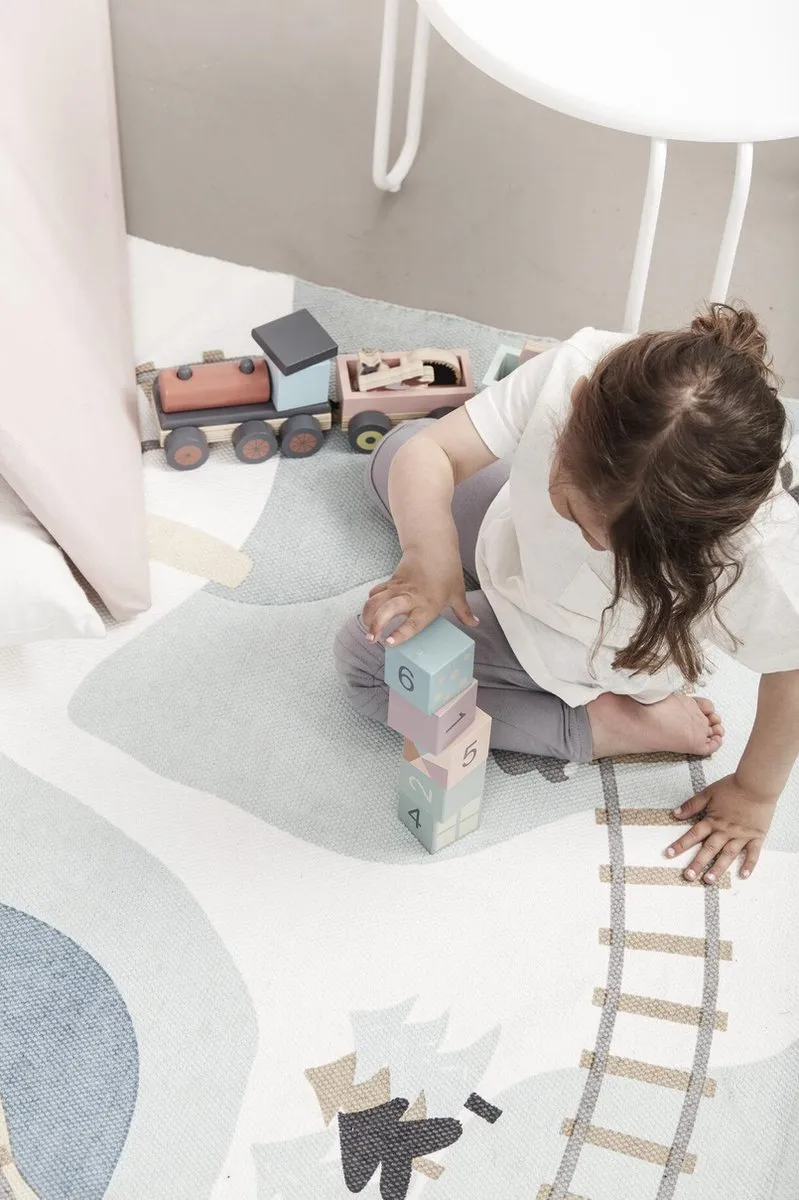 Kids Concept Speeltrein Edvin Diertjes - Houten Voertuigen