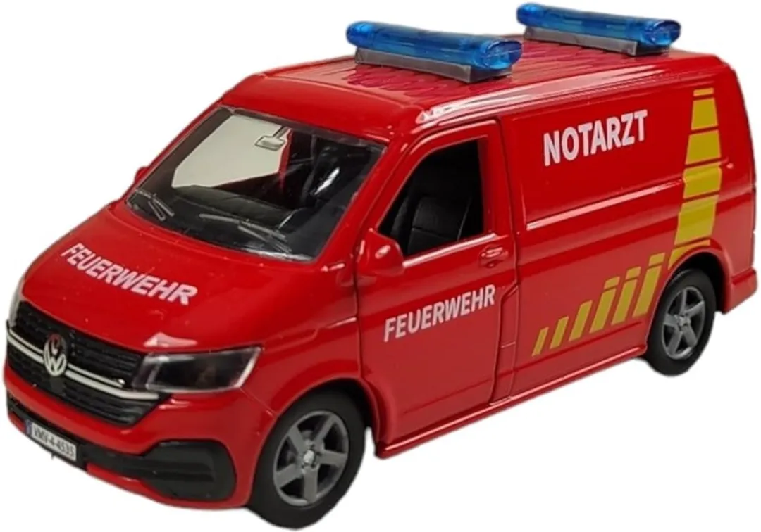 Kids Globe Volkswagen Transporter Brandweer DE Die Cast 13,5cm