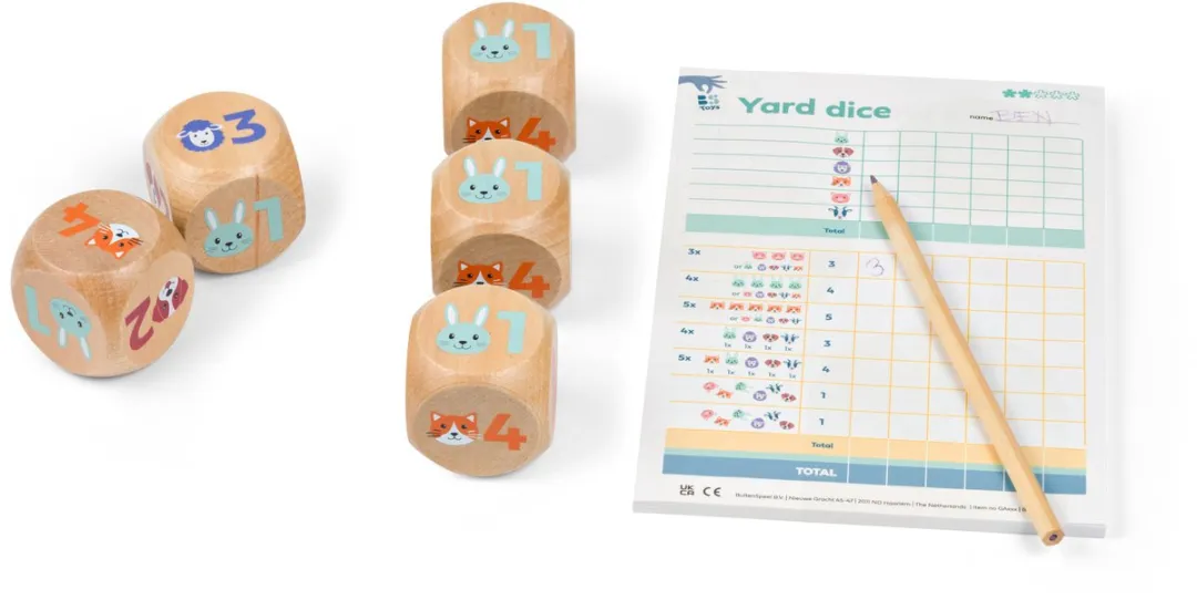 BS Toys Yatzy Junior GA522 - Dobbelspel - 5 Dozen 4,5cm