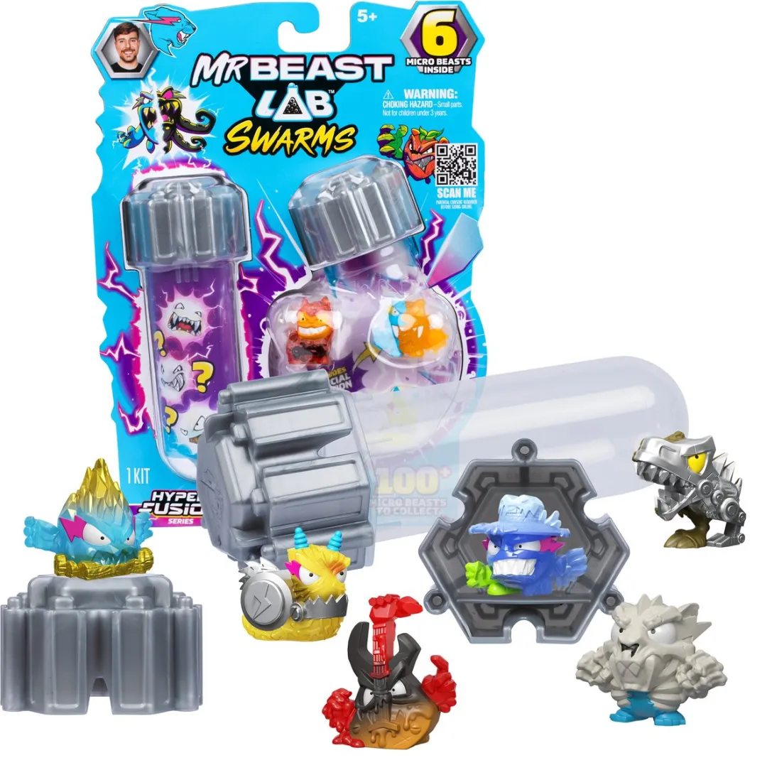Moose Toys MrBeast Lab Swarms Hyper Fusion MS24784 - 6 Stuks Multikleur