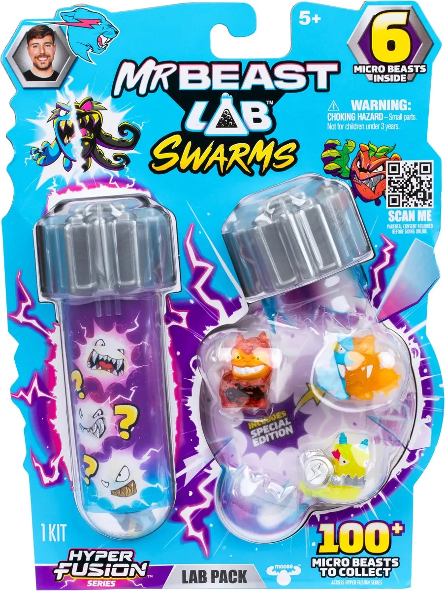 Moose Toys MrBeast Lab Swarms Hyper Fusion MS24784 - 6 Stuks Multikleur