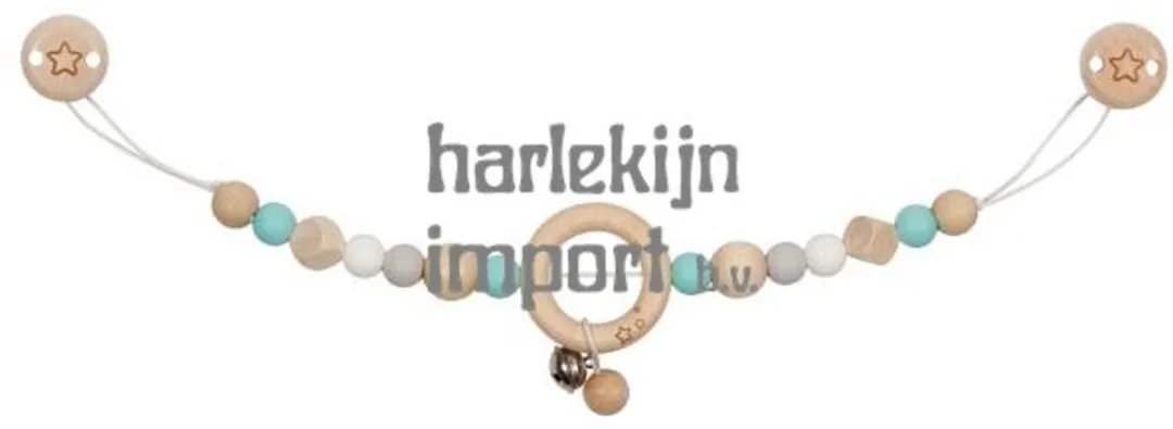 Goki Baby Kinderwagenspanner Ster Turkoois - 40cm - Hout & Silicone