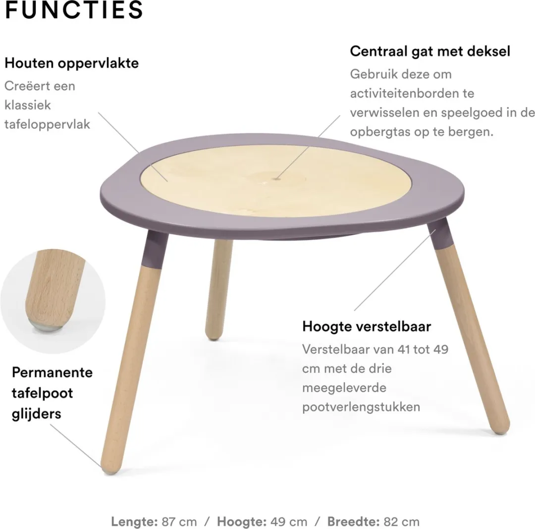 Stokke MuTable Multifunctionele Speeltafel - Lilac - 3 Activiteitenborden