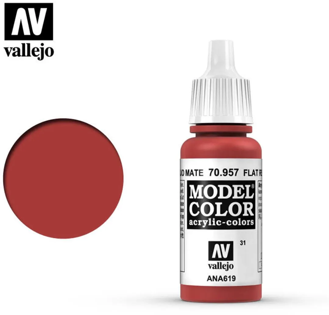 Vallejo Model Color Flat Red Acrylverf 17ml