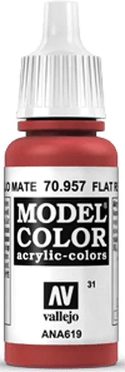 Vallejo Model Color Flat Red Acrylverf 17ml