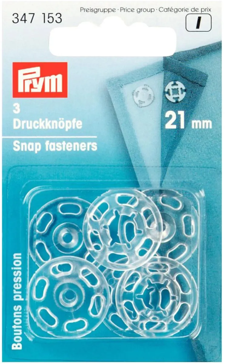 Prym Drukknopen Kunststof Rond 21mm - 3 Stuks Transparant - afbeelding 6 van 6