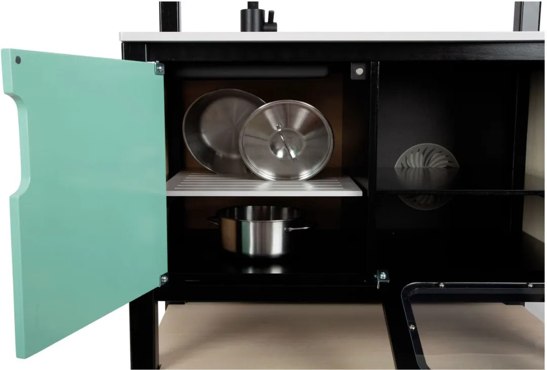 Small Foot Houten Speelkeuken Industrieel 6-delig - Zwart