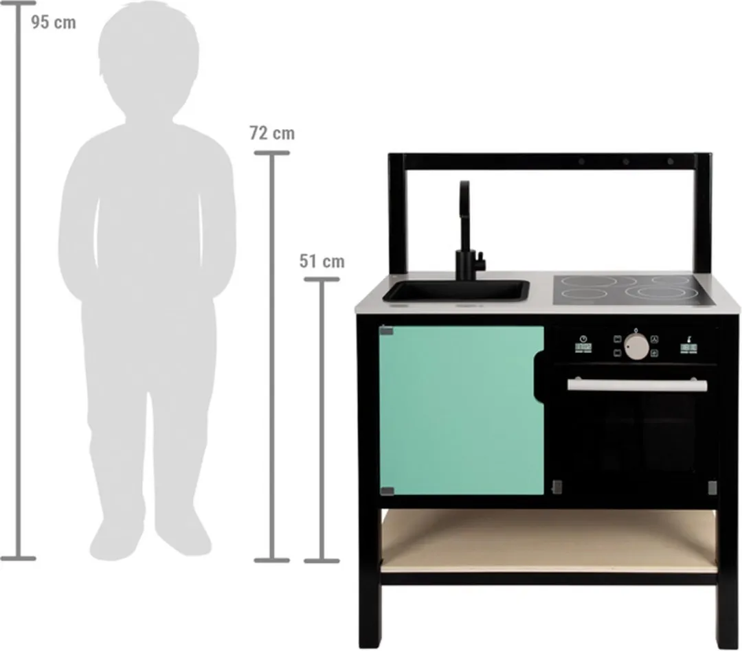 Small Foot Houten Speelkeuken Industrieel 6-delig - Zwart