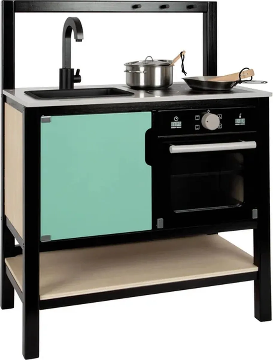 Small Foot Houten Speelkeuken Industrieel 6-delig - Zwart